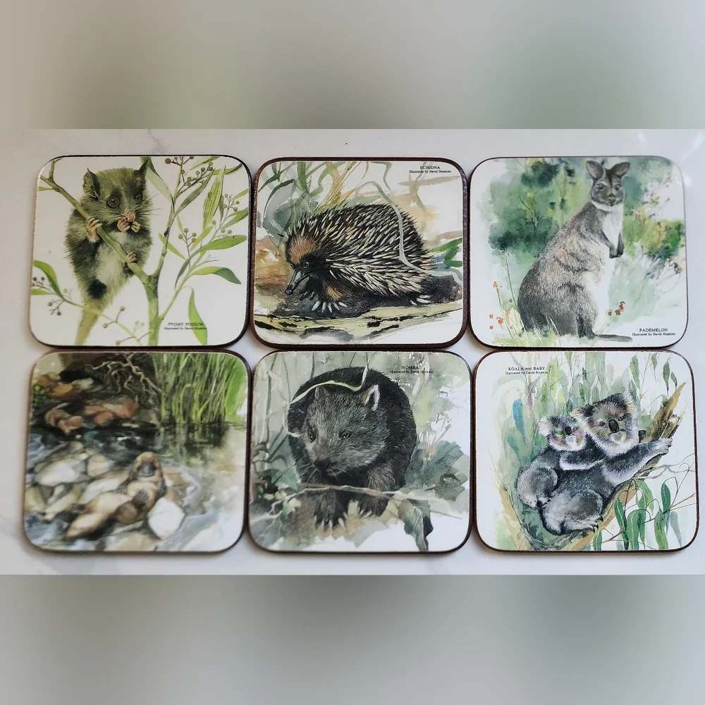 Australian Wildlife‎ David Hopkins Illustrations Drink Coasters Cork Back 6